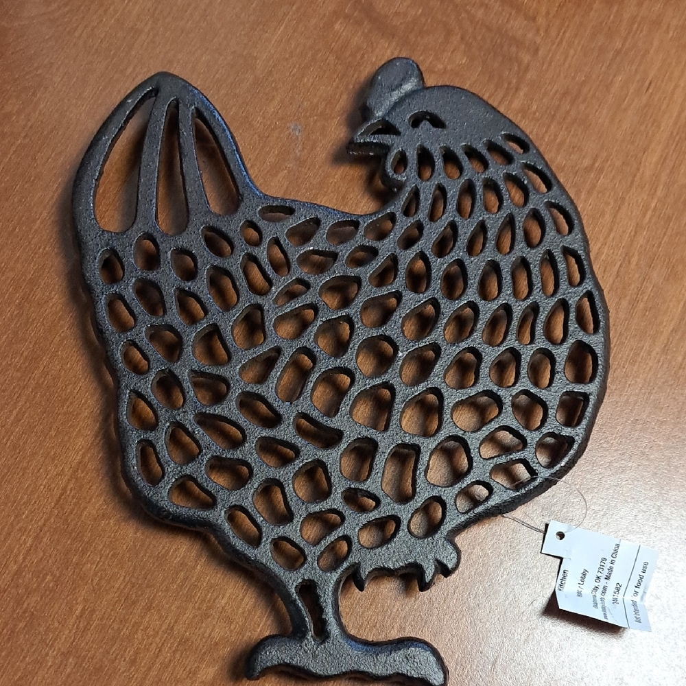 Hobby Lobby Black Cast Iron Hen Trivet
